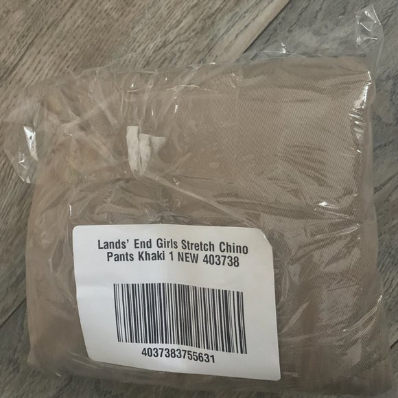 NWT LANDS' END JUNIOR GIRLS STRETCH CHINO PANTS KHAKI SIZE 1 - Picture 3 of 7